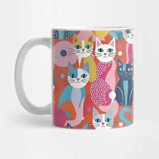 Vivid Feline Palette: A Kaleidoscope of Colorful Cat Patterns Mug